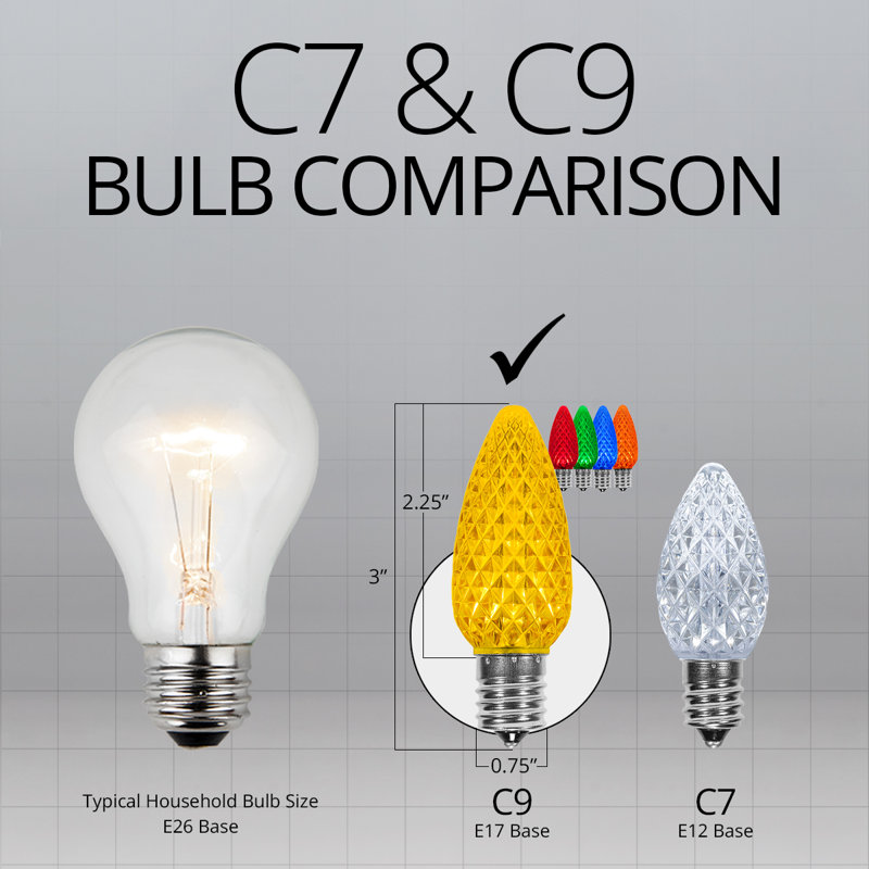 Wintergreen Lighting OptiCore LED Shatterproof C9 Christmas Light Replacement Bulbs Wayfair